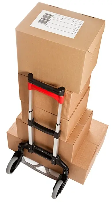 A Handtruck with a Load of Boxes