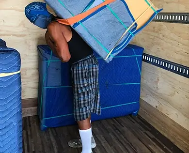 Loading furniture on a truck