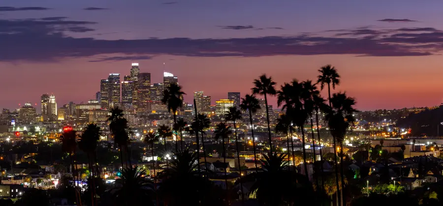 Downtown LA at dusk