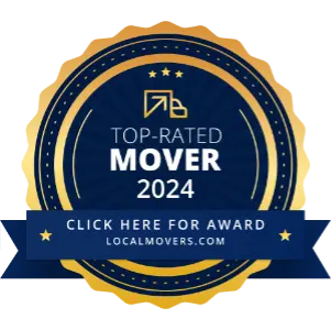 Top-Rated Mover 2024 badge with stars and arrow icon.