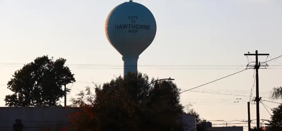 The Hawthorne water tower