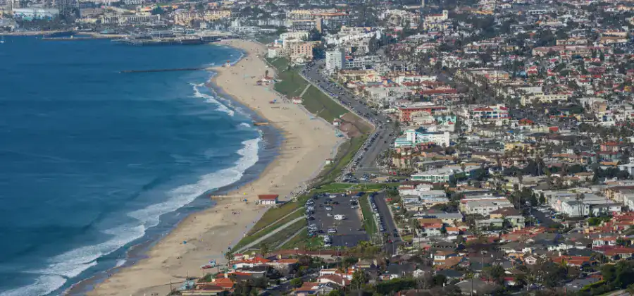 Aerial view of Redondo and Torrance Beach