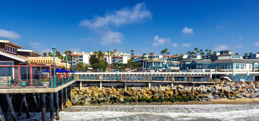 The Pacific Ocean coastline at Redondo Beach