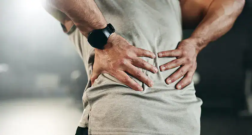 A man with an aching back